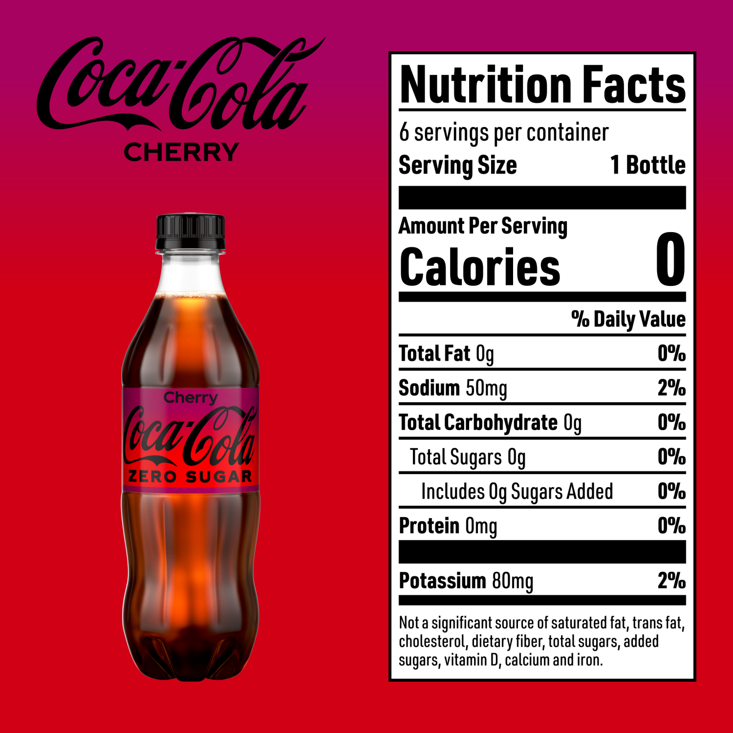 slide 6 of 6, Coca-Cola Cherry Zero Bottles, 16.9 fl oz, 6 Pack, 6 ct; 0.5 liter