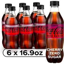 Coca-Cola Cherry Zero Bottles, 16.9 fl oz, 6 Pack