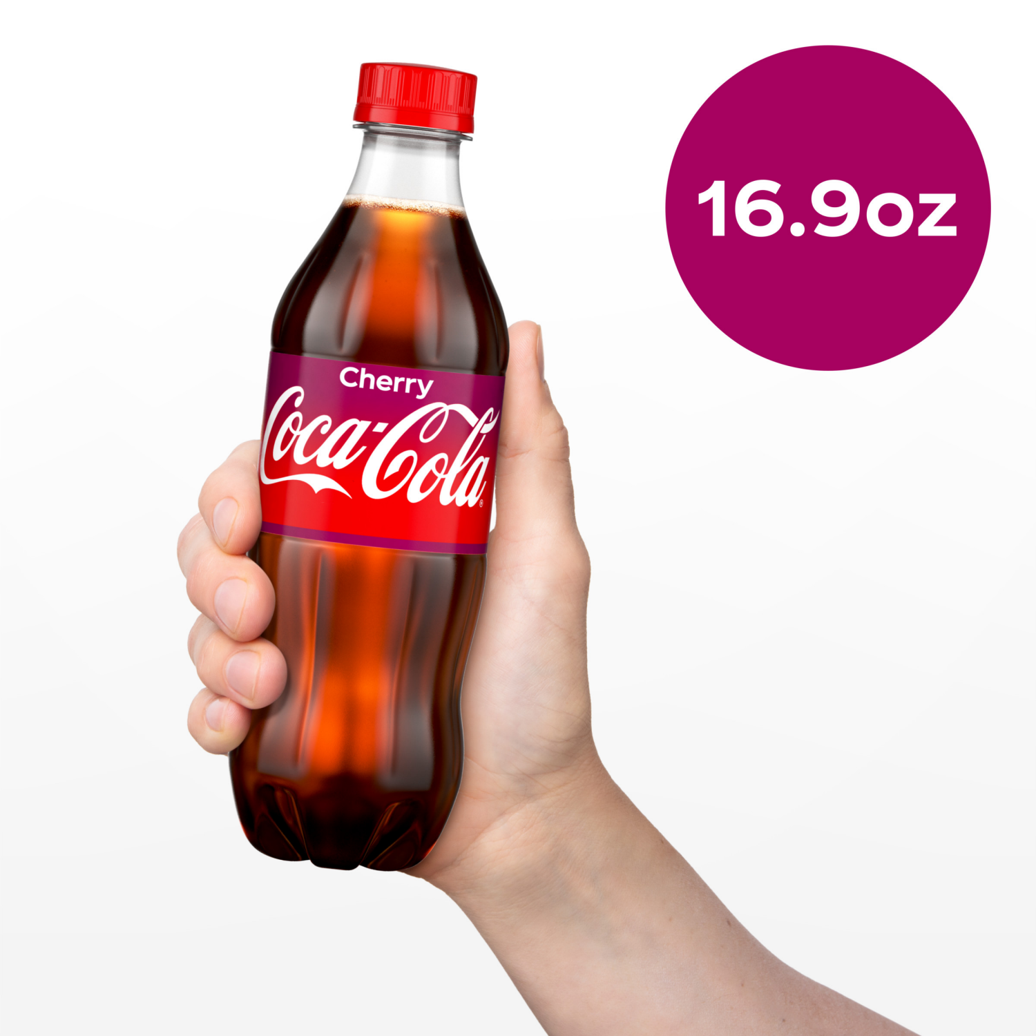 slide 3 of 5, Coca-Cola Cherry Soda Soft Drink, 16.9 fl oz, 6 Pack, 6 ct; 16.9 fl oz