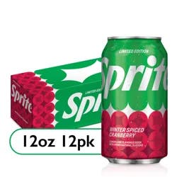 Sprite Winter Spiced Cranberry, Lemon-Lime and Cranberry Flavored Soda Pop Soft Drink- 12 ct; 12 oz
