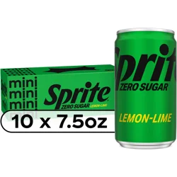 Sprite Zero Sugar Fridge Pack Cans, 7.5 fl oz, 10 Pack