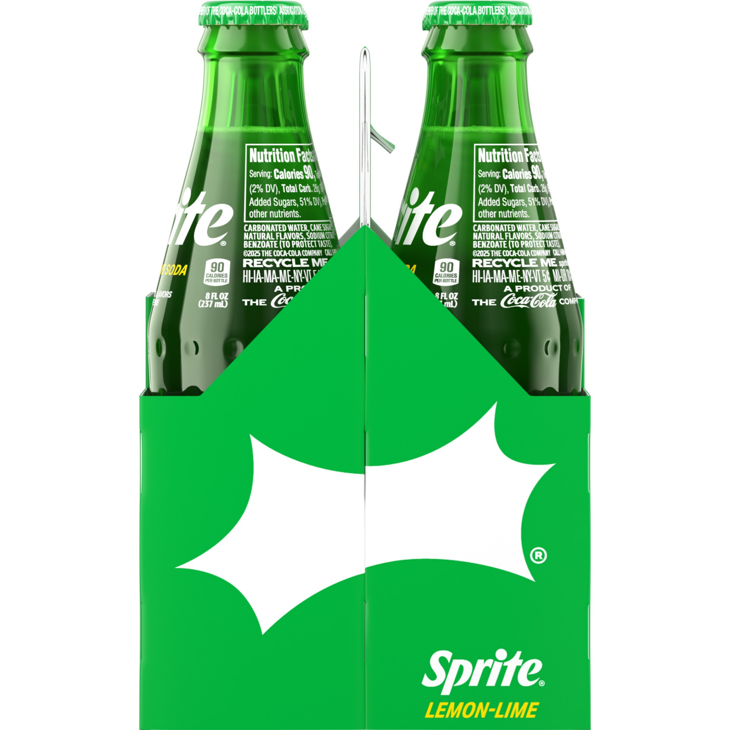 slide 5 of 7, Sprite Cane Sugar Soda Soft Drink Glass Bottles, 8 Fl Oz, 6 Pack, 6 ct; 8 fl oz