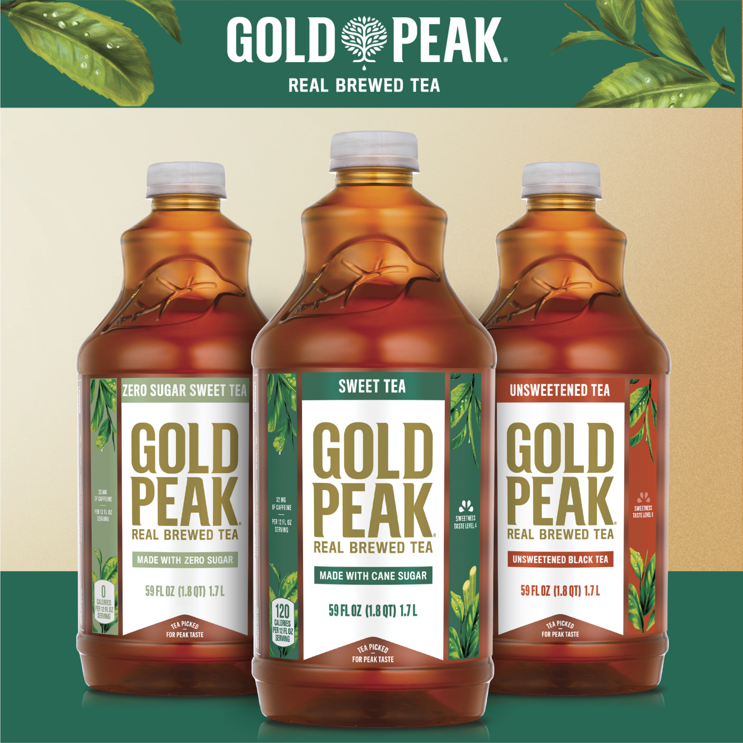 slide 3 of 8, Gold Peak Unsweetened Black Tea Bottle, 59 fl oz, 59 fl oz