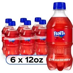 Fanta Strawberry Soda Pop Soft Drink Bottles, 12 fl oz, 6 Pack