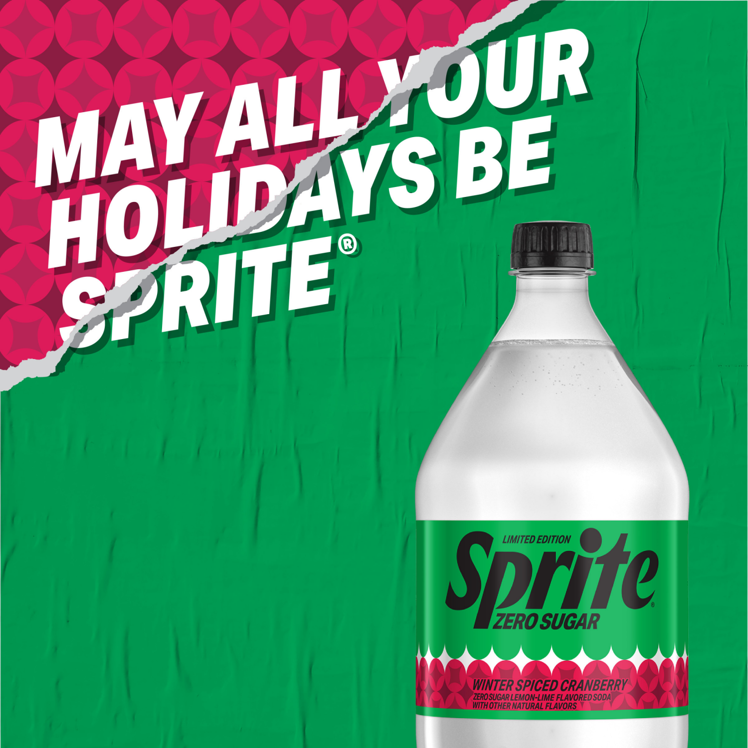 slide 5 of 7, Sprite Winter Spiced Cranberry Zero Sugar, Lemon-Lime and Cranberry Flavored Soda Pop Soft Drink, 2 Liter Bottle, 2 liter
