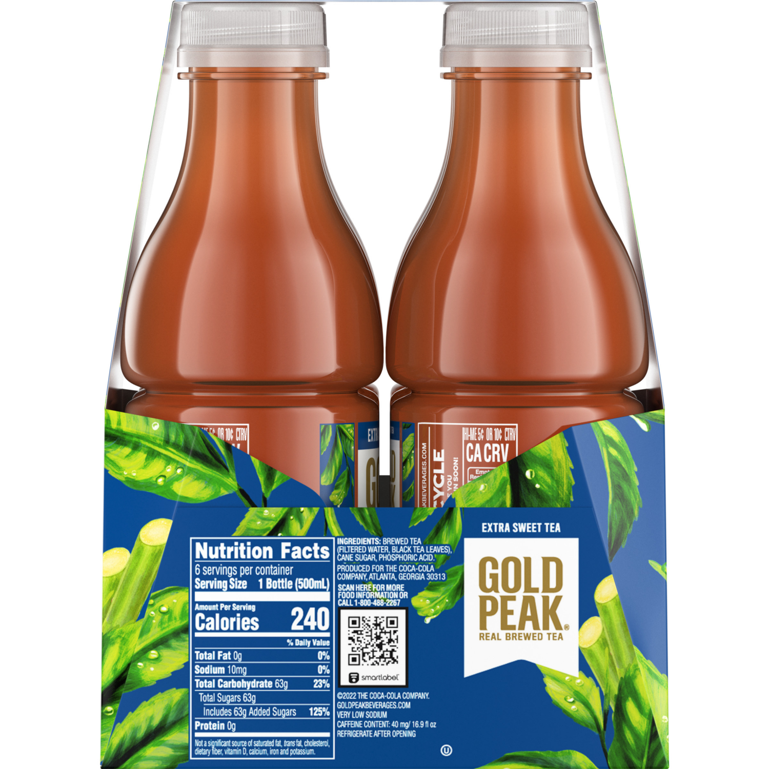 slide 4 of 6, Gold Peak Extra Sweet Tea Bottles, 16.9 fl oz, 6 Pack, 6 ct; 16.9 oz