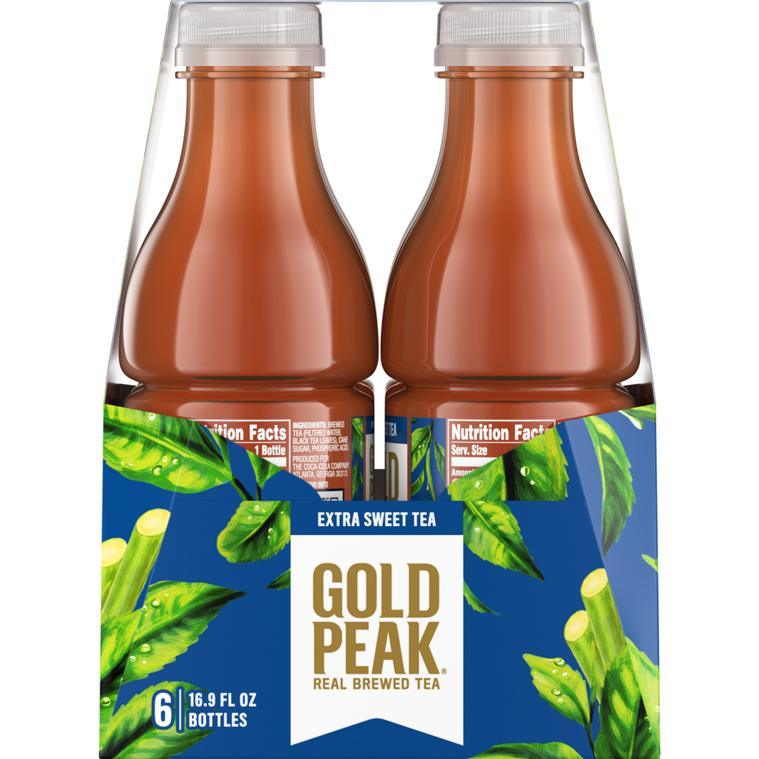 slide 5 of 6, Gold Peak Extra Sweet Tea Bottles, 16.9 fl oz, 6 Pack, 6 ct; 16.9 oz