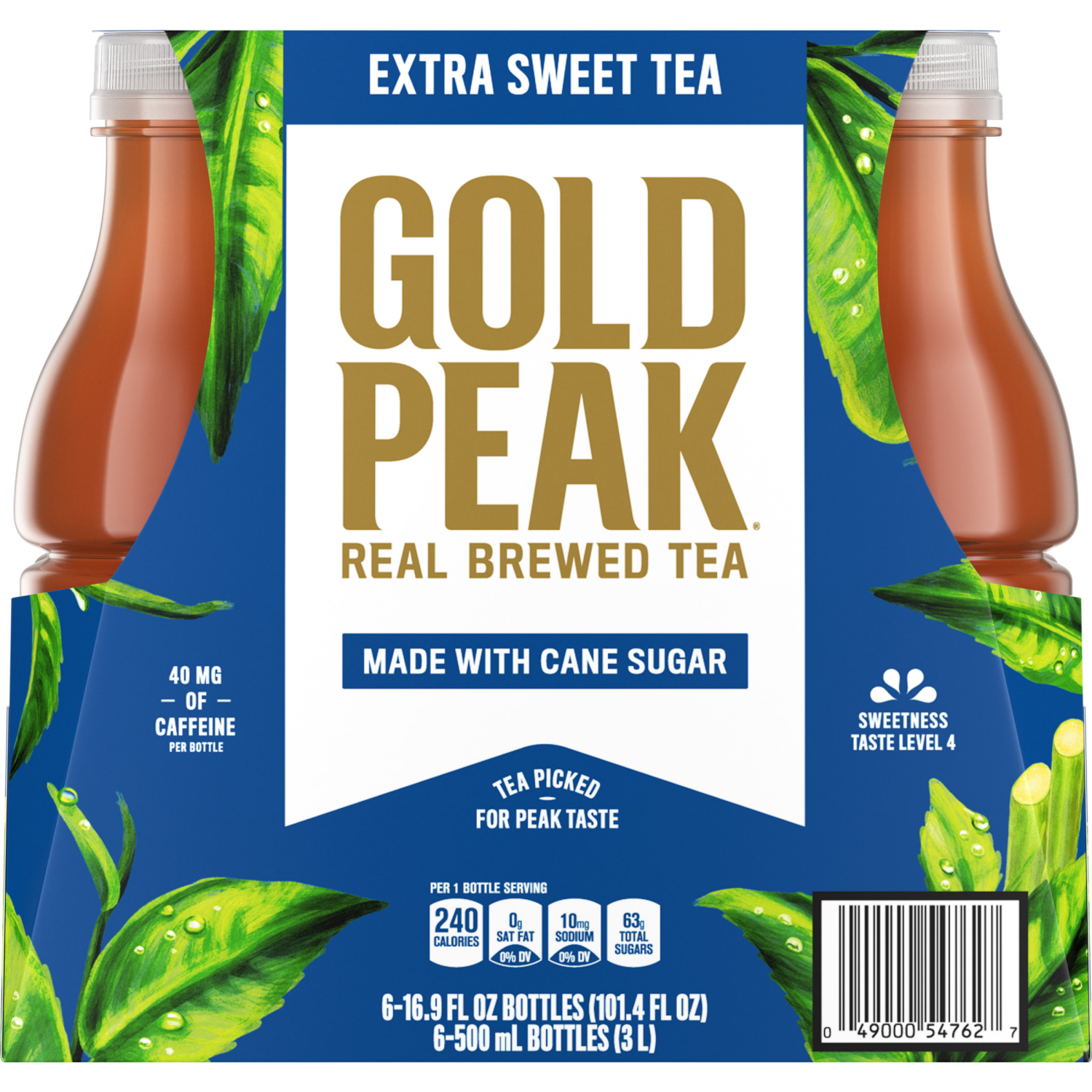 slide 1 of 6, Gold Peak Extra Sweet Tea Bottles, 16.9 fl oz, 6 Pack, 6 ct; 16.9 oz