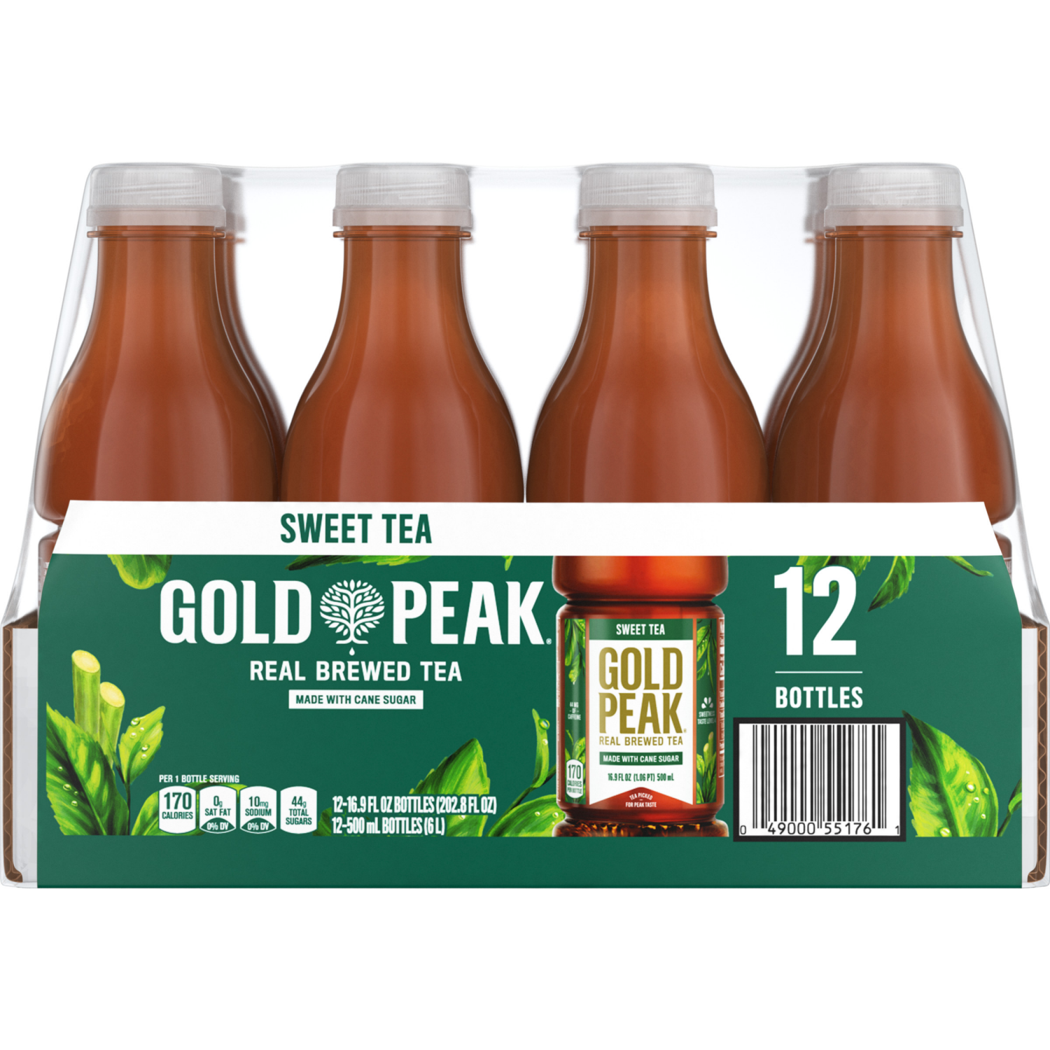 slide 2 of 7, Gold Peak Sweetened Black Tea Bottles, 16.9 fl oz, 12 Pack, 12 ct; 16.9 oz