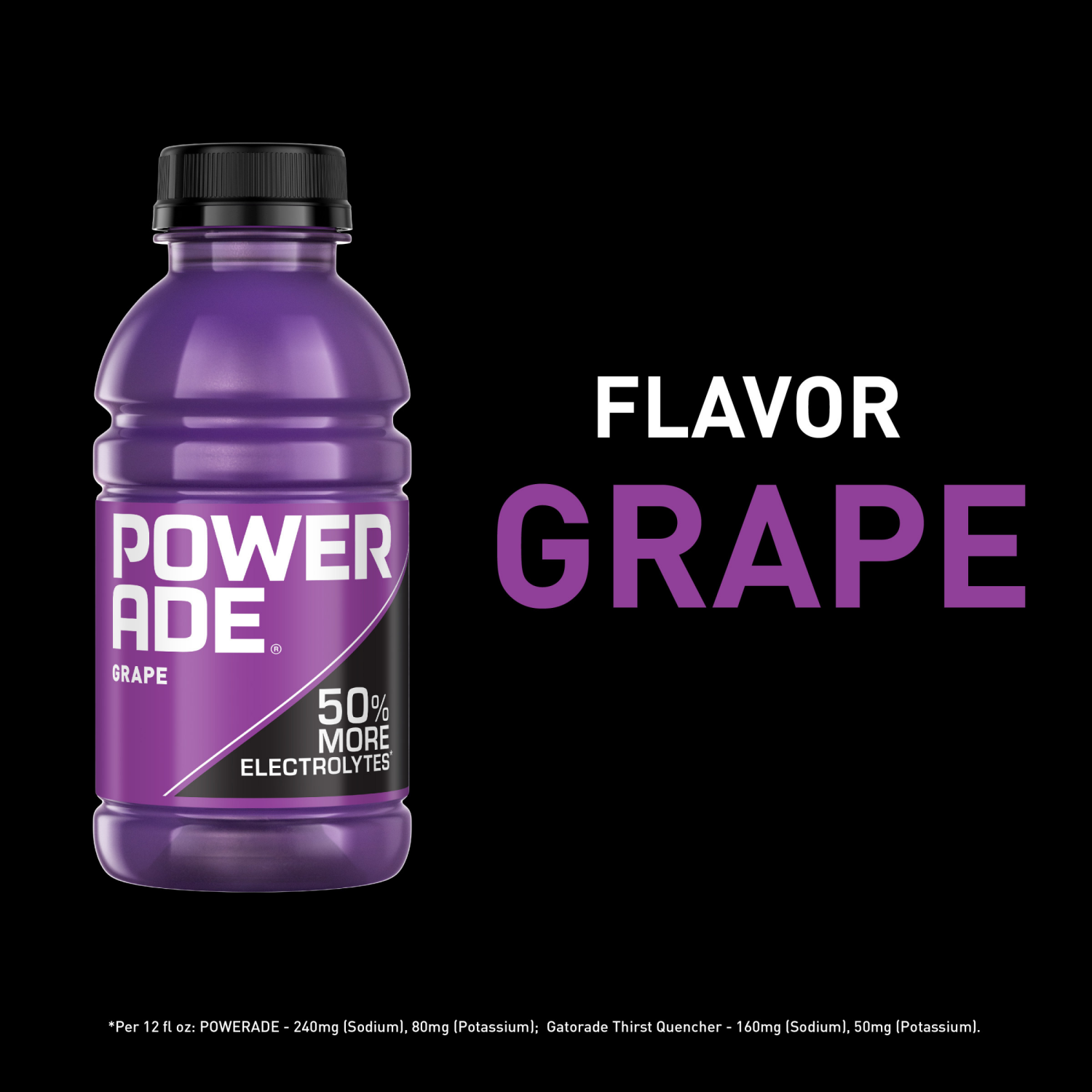 slide 5 of 7, POWERADE Grape Bottles, 12 fl oz, 8 Pack, 8 ct; 12 oz