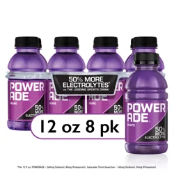 POWERADE Grape Bottles, 12 fl oz, 8 Pack