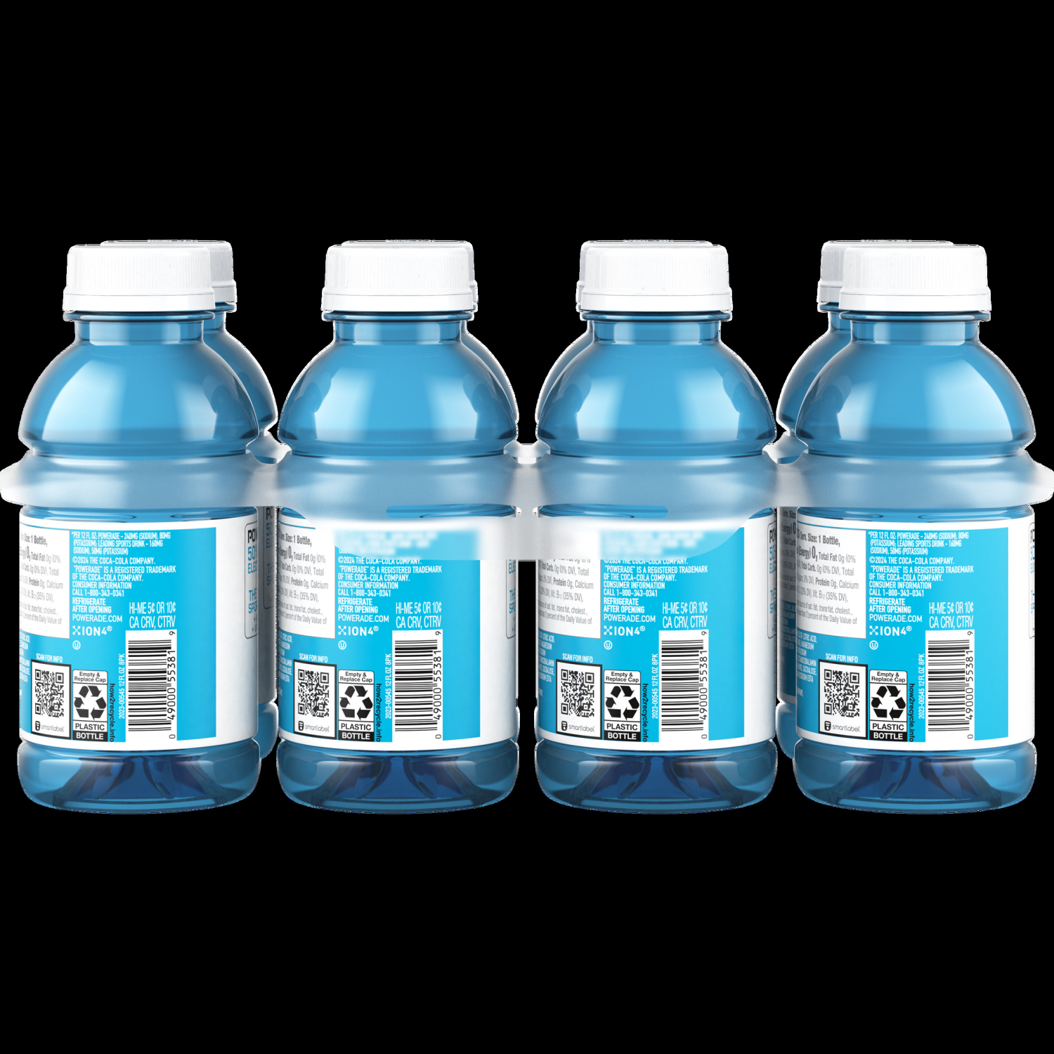 slide 2 of 6, POWERADE Electrolyte Enhanced Zero Sugar Mixed Berry Sports Drink, 12 fl oz, 8 count bottles, 8 ct