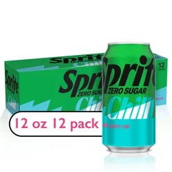 Sprite Zero Sugar Chill Fridge Pack Cans, 12 fl oz, 12 Pack