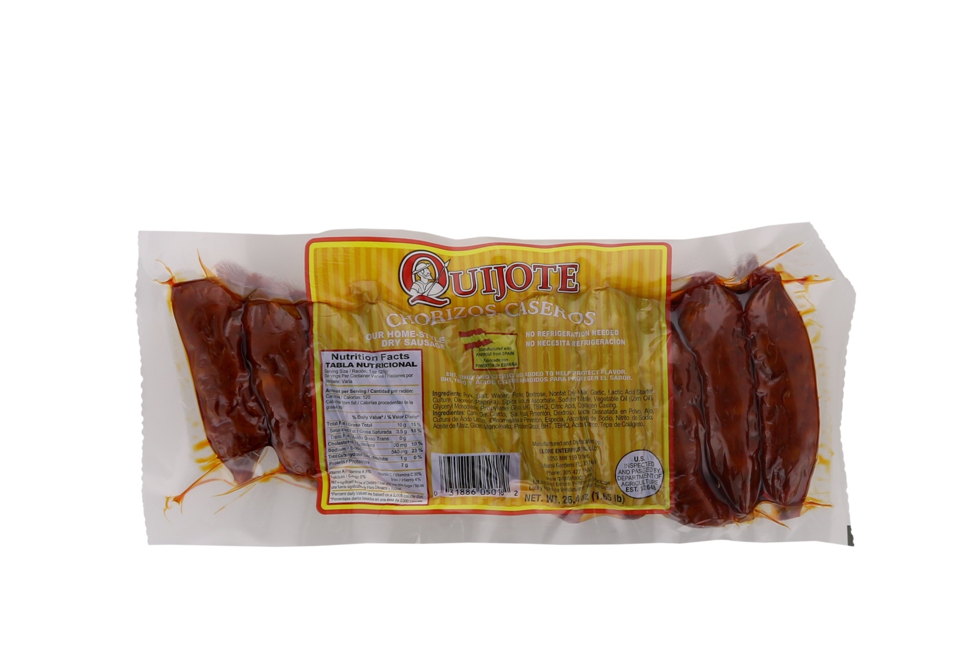 slide 1 of 1, Quijote Quiojote Chorizo Casero, per lb