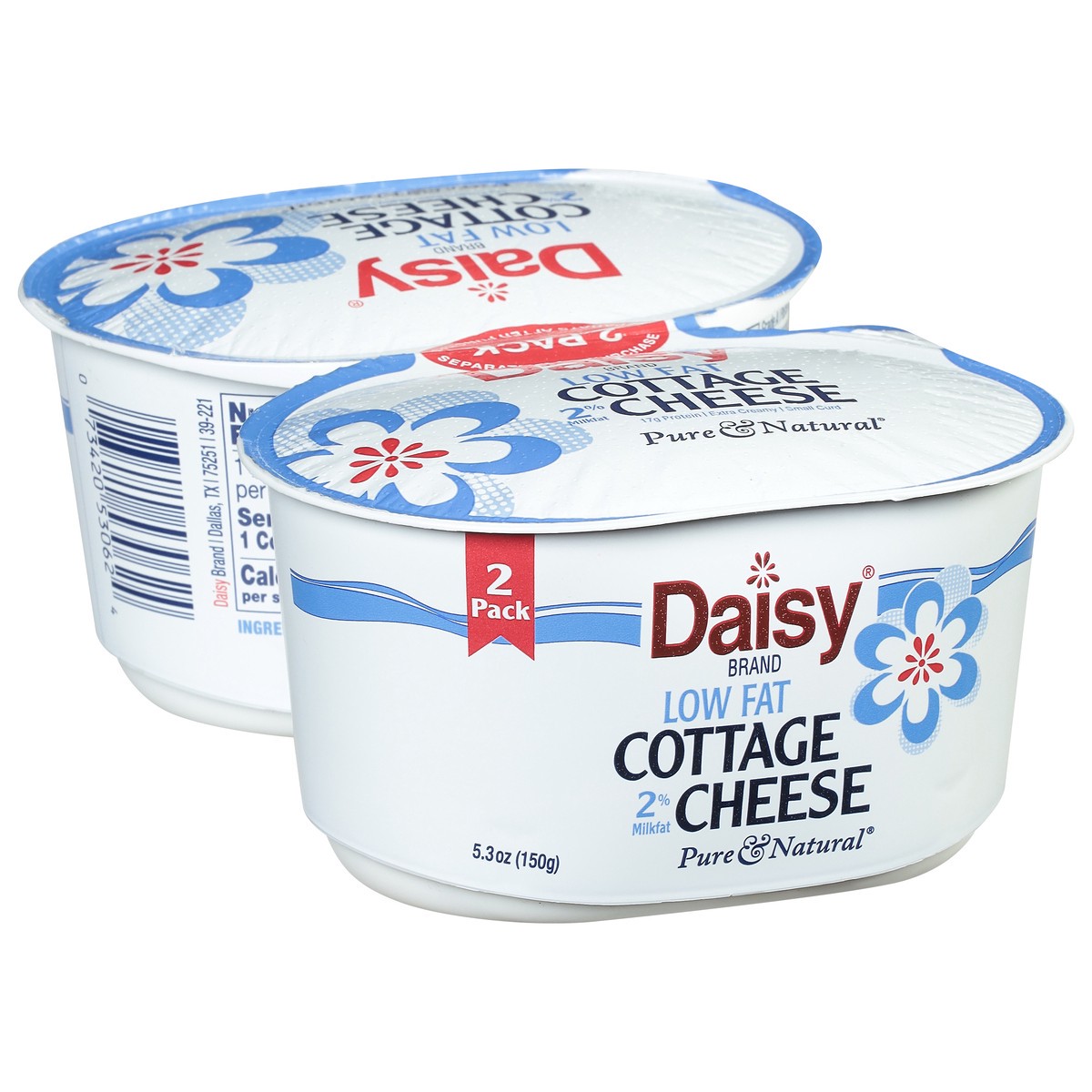 slide 3 of 9, Daisy Cottage Cheese, Low Fat, 2% Milkfat, 2 Pack, 2 ct; 5.3 oz