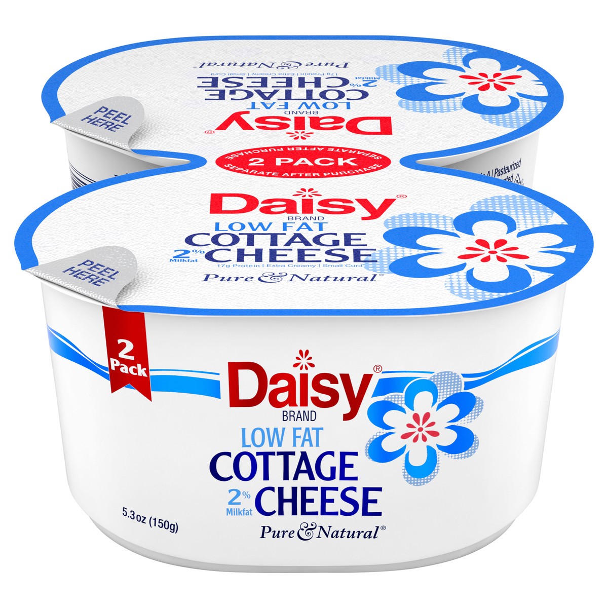 slide 1 of 9, Daisy Cottage Cheese, Low Fat, 2% Milkfat, 2 Pack, 2 ct; 5.3 oz