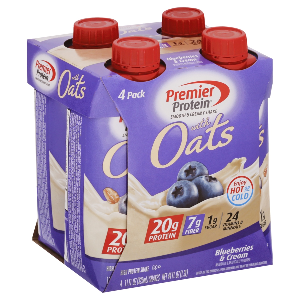 slide 2 of 9, Premier Protein Blueberries & Cream Shake with Oats 4 ea, 1 ct