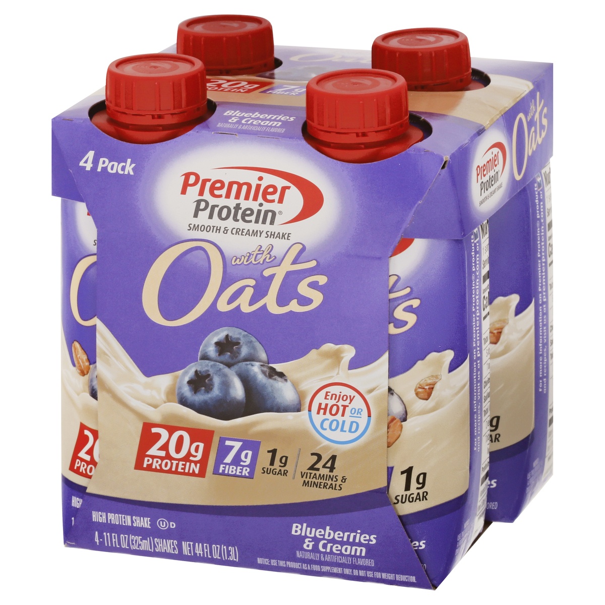 slide 3 of 9, Premier Protein Blueberries & Cream Shake with Oats 4 ea, 1 ct