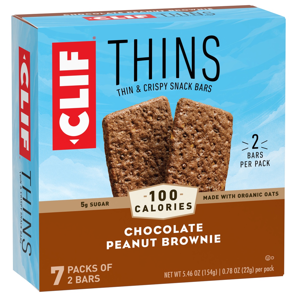 slide 7 of 9, CLIF Thins Chocolate Peanut Brownie Bars, 7 ct