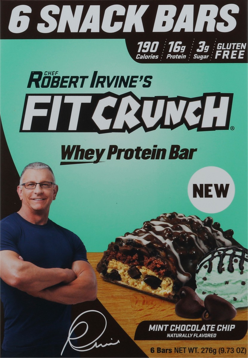 slide 2 of 15, FitCrunch Mint Chocolate Chip Whey Protein Bars 6 ea, 6 ct