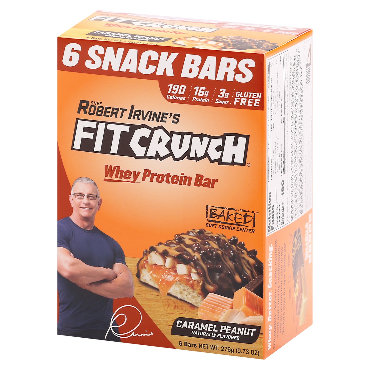 slide 4 of 9, Robert Irvine's Fit Crunch Caramel Peanut Whey Protein Bar, 6 ct; 9.73 oz