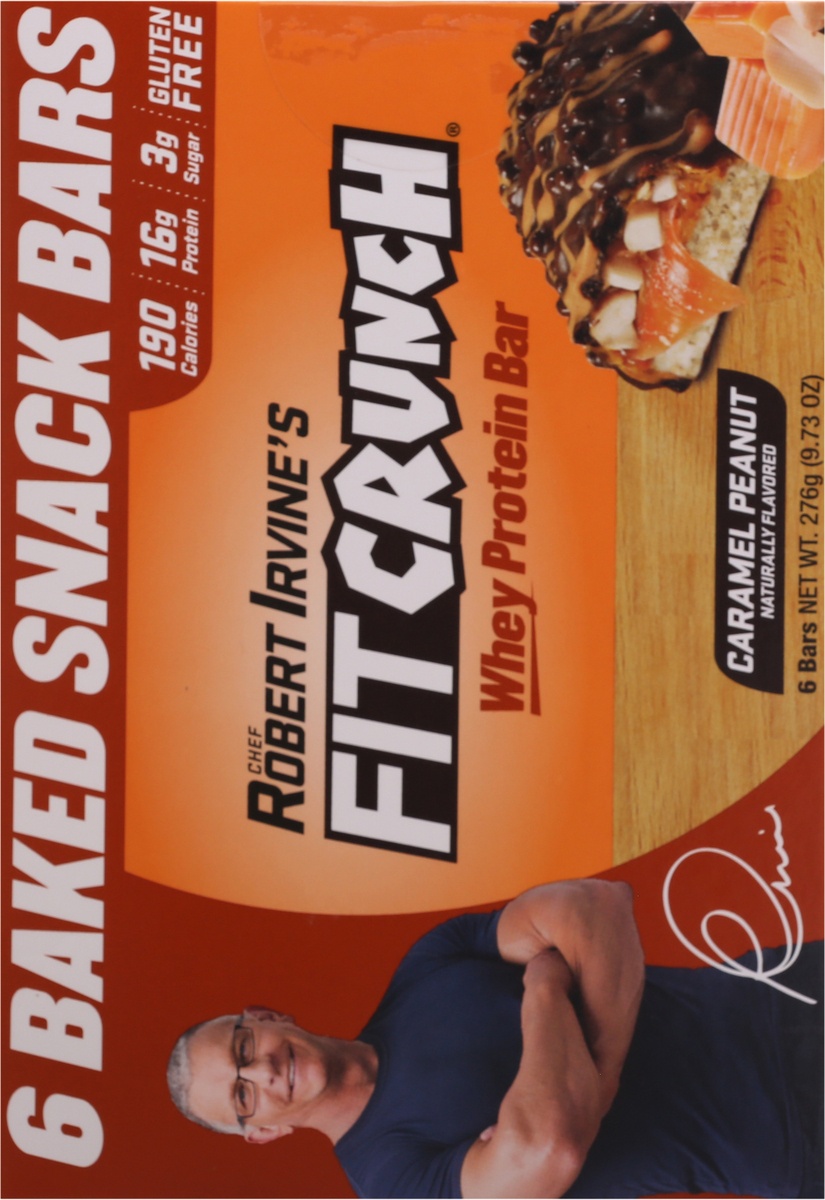 slide 5 of 9, Robert Irvine's Fit Crunch Caramel Peanut Whey Protein Bar, 6 ct; 9.73 oz