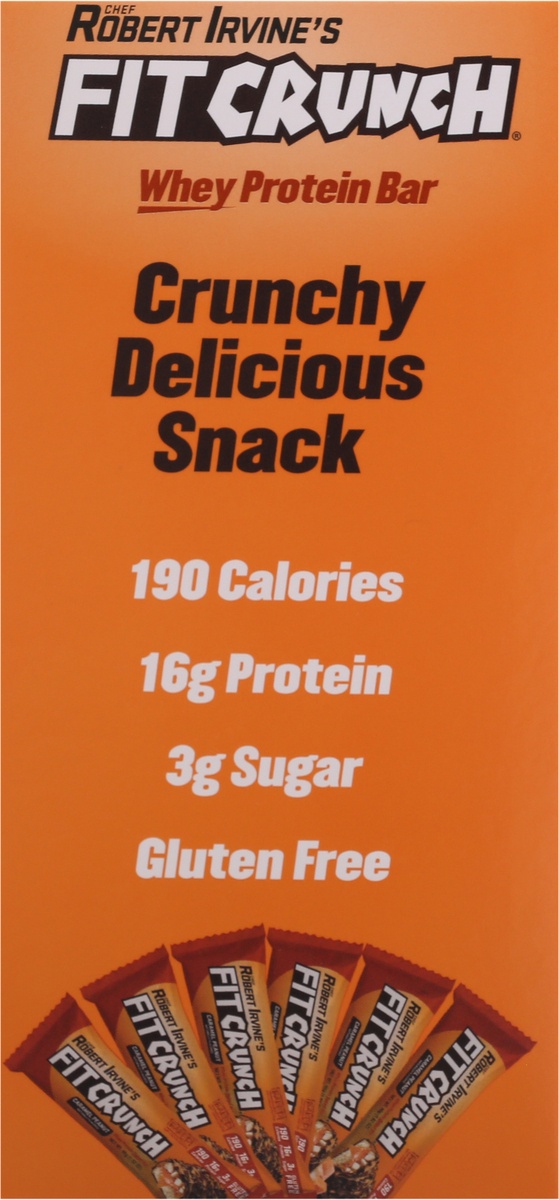 slide 8 of 9, Robert Irvine's Fit Crunch Caramel Peanut Whey Protein Bar, 6 ct; 9.73 oz