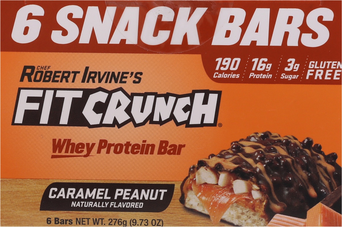 slide 9 of 9, Robert Irvine's Fit Crunch Caramel Peanut Whey Protein Bar, 6 ct; 9.73 oz