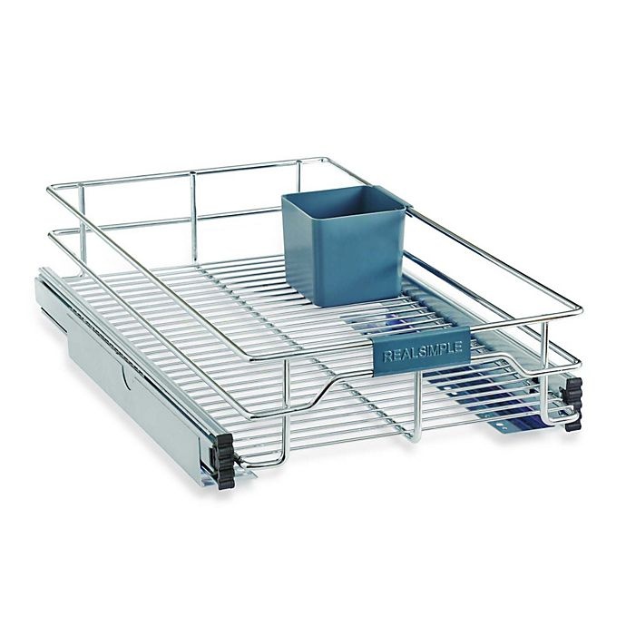 slide 1 of 1, Real Simple Sliding Under-Cabinet Organizer - Chrome, 11 in