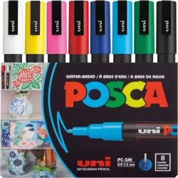 Uni Posca Pc-3m Fine Tip Paint Marker Set