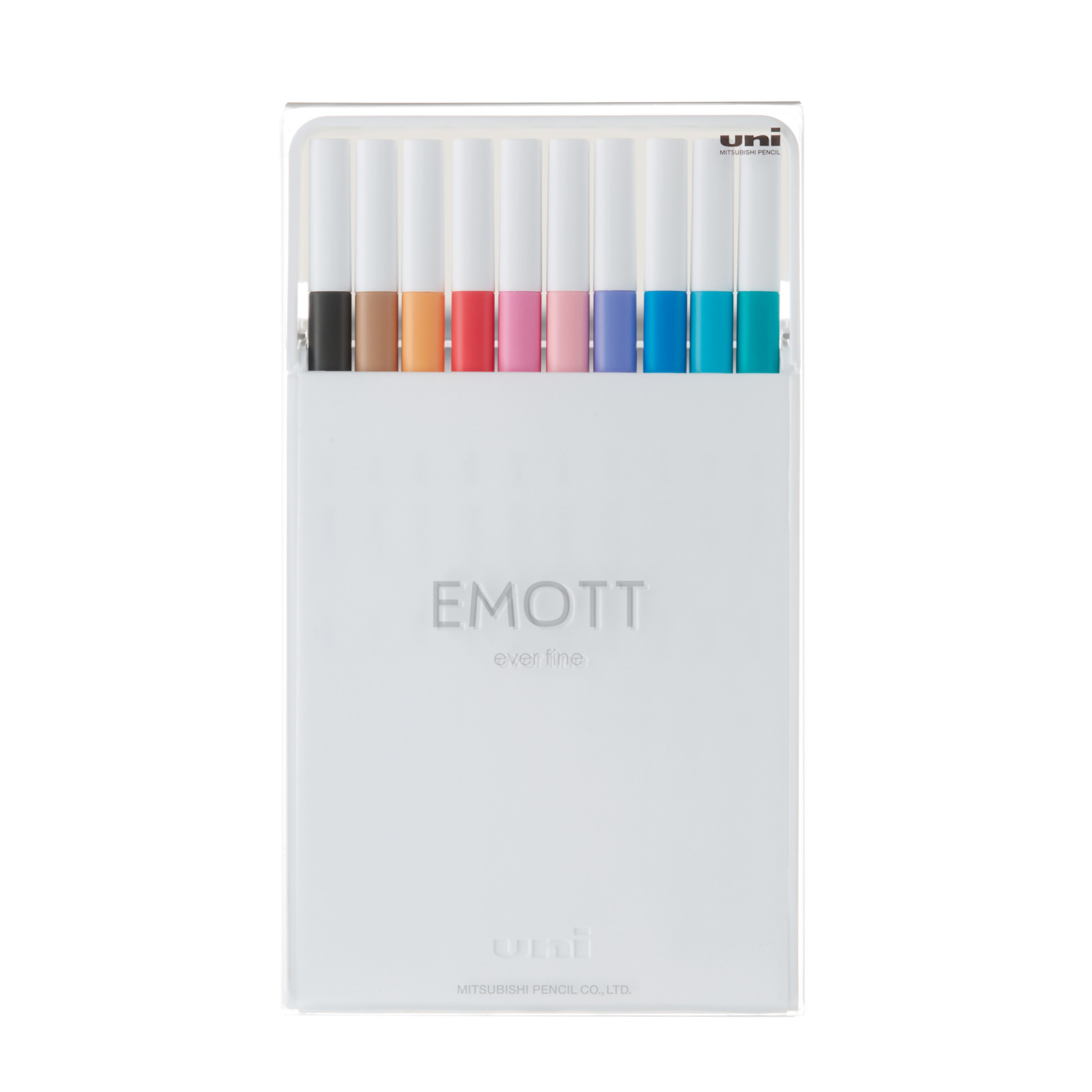 slide 1 of 7, uni-ball EMOTT Fineliner Marker Pens, Fine Point (0.4mm), Assorted Ink, 10-count, 1 ct