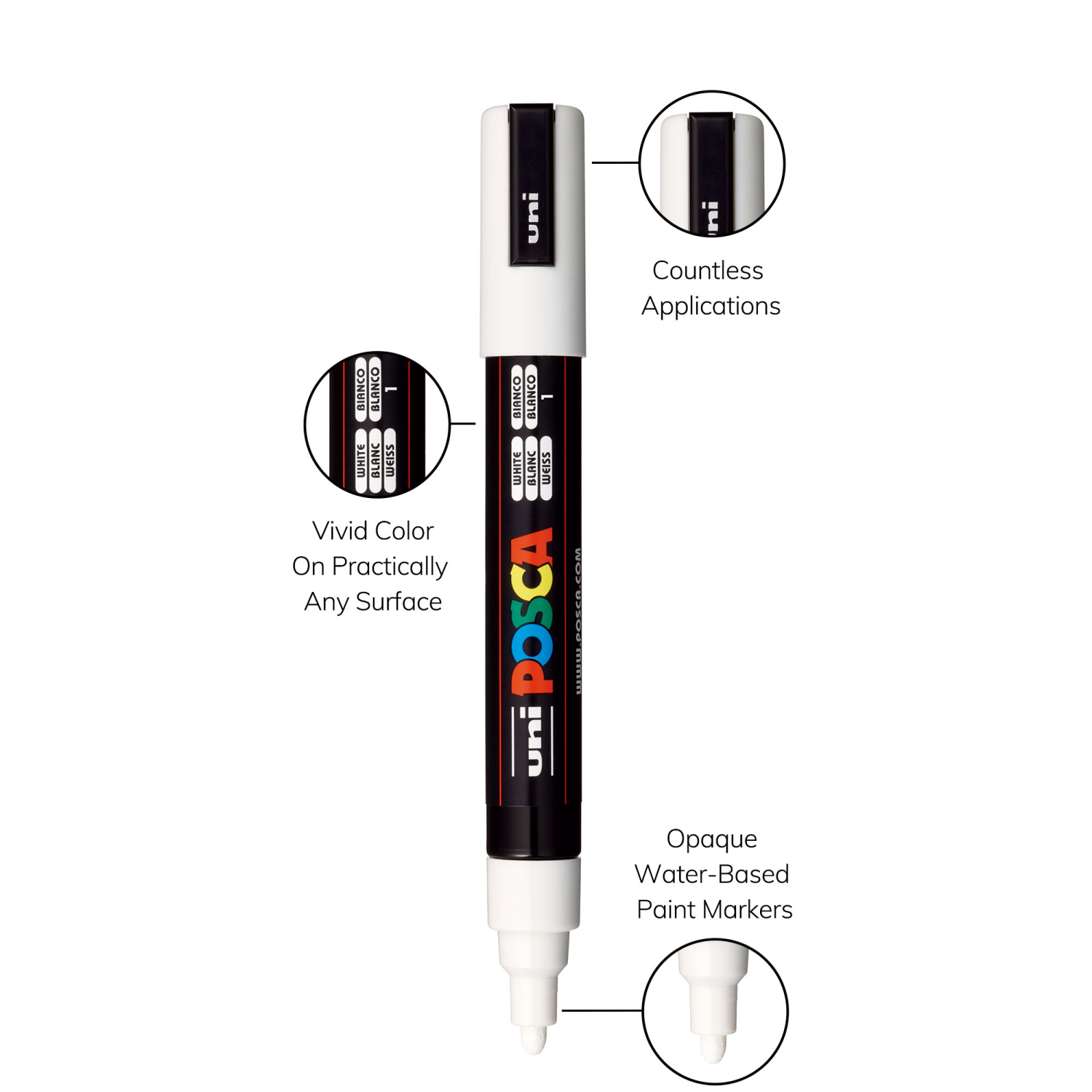 slide 5 of 8, Posca Pc-5br 8 Color Brush Tip Paint Marker Set, 1mm-4mm brush tips