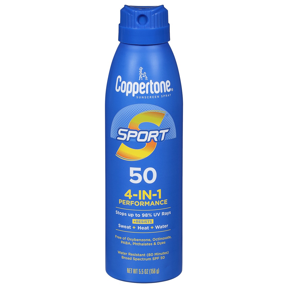 slide 1 of 9, Coppertone Sport 4-In-1 Performance Broad Spectrum SPF 50 Sunscreen Spray 5.5 oz, 5.5 oz