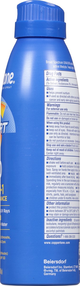 slide 4 of 9, Coppertone Sport 4-In-1 Performance Broad Spectrum SPF 50 Sunscreen Spray 5.5 oz, 5.5 oz