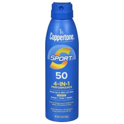 Coppertone Sport 4-In-1 Performance Broad Spectrum SPF 50 Sunscreen Spray 5.5 oz
