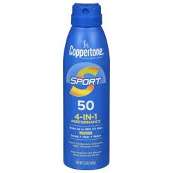 Coppertone Sport 4-In-1 Performance Broad Spectrum SPF 50 Sunscreen Spray 5.5 oz