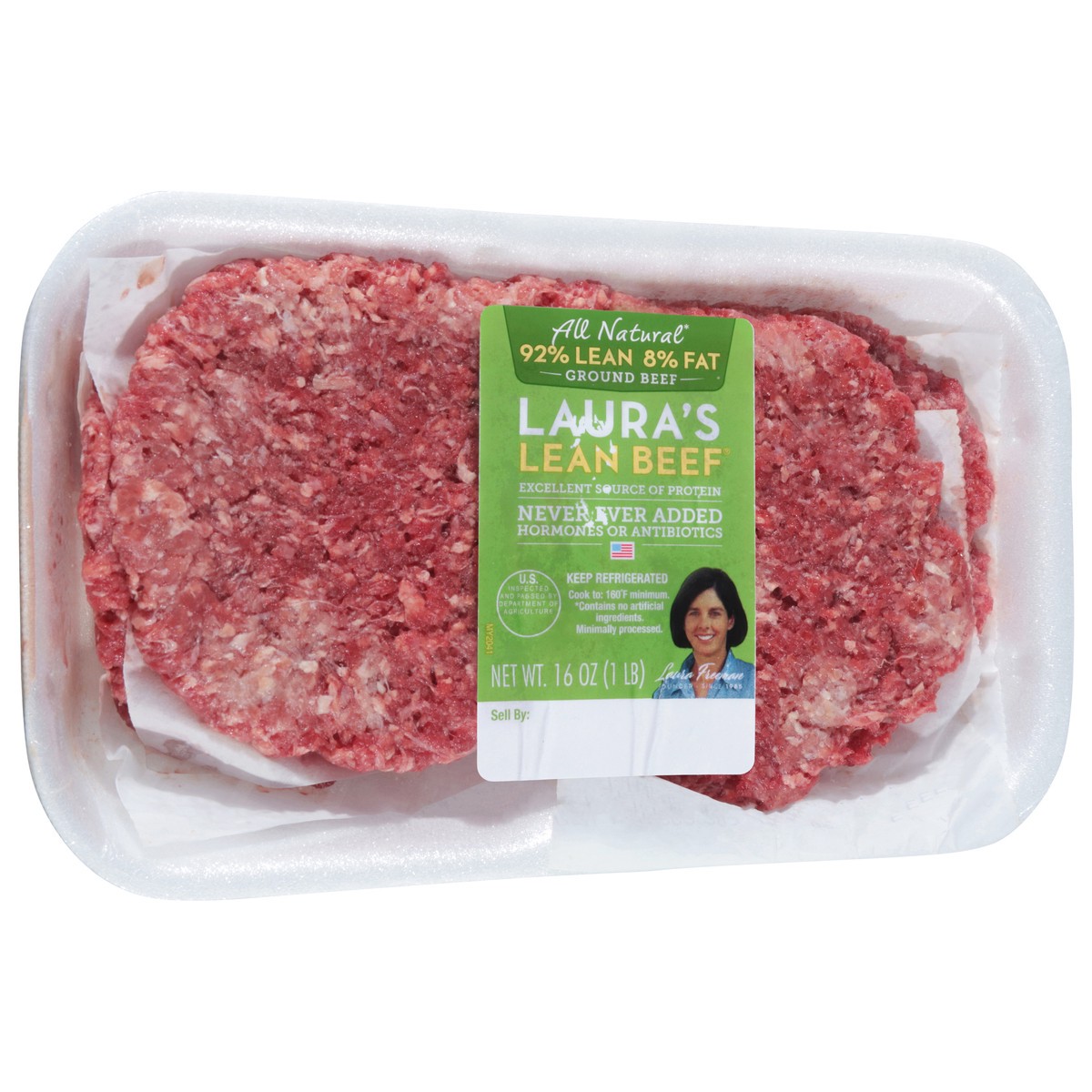 slide 9 of 14, Laura's Lean 92%/8% Ground Beef 16 oz, 16 oz