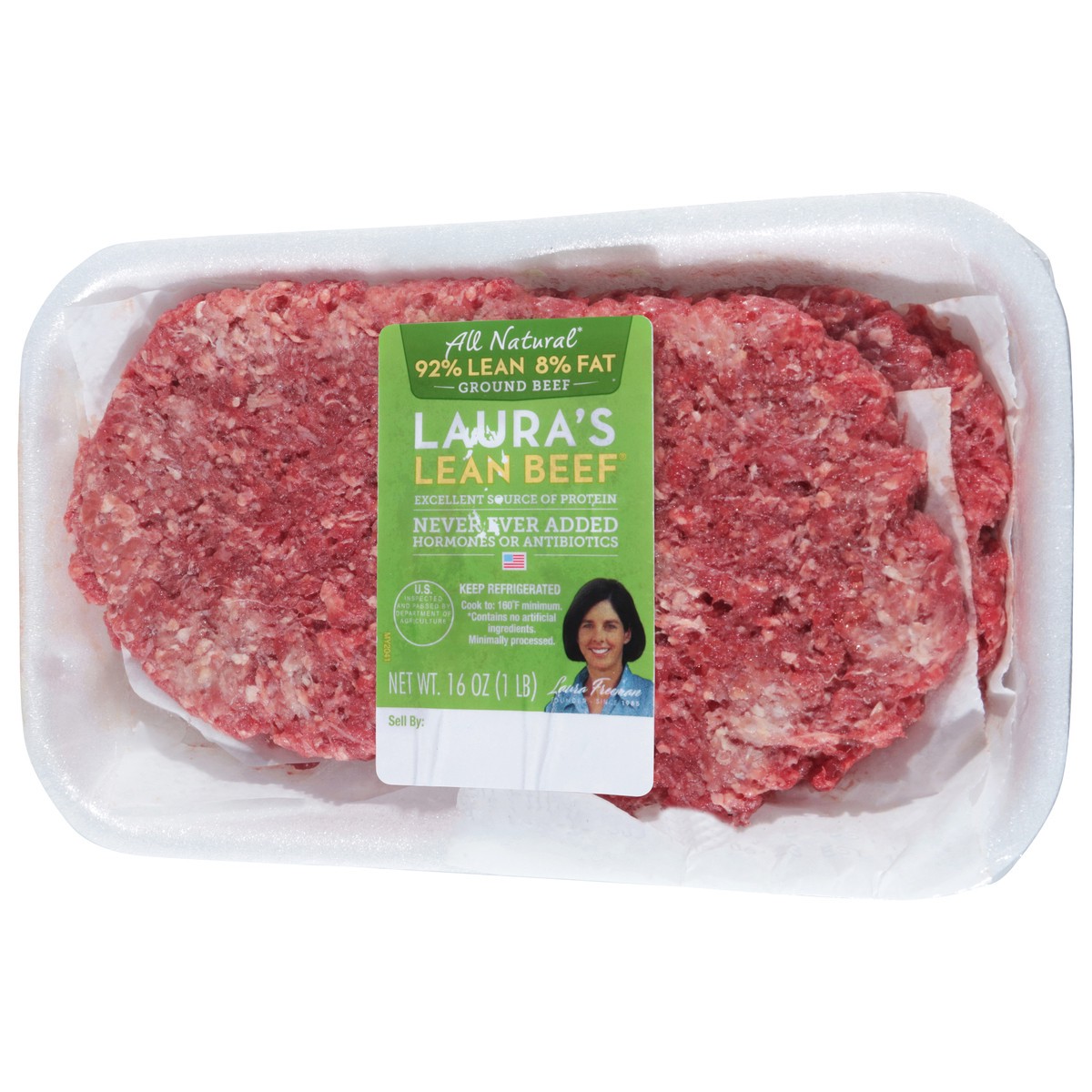 slide 11 of 14, Laura's Lean 92%/8% Ground Beef 16 oz, 16 oz
