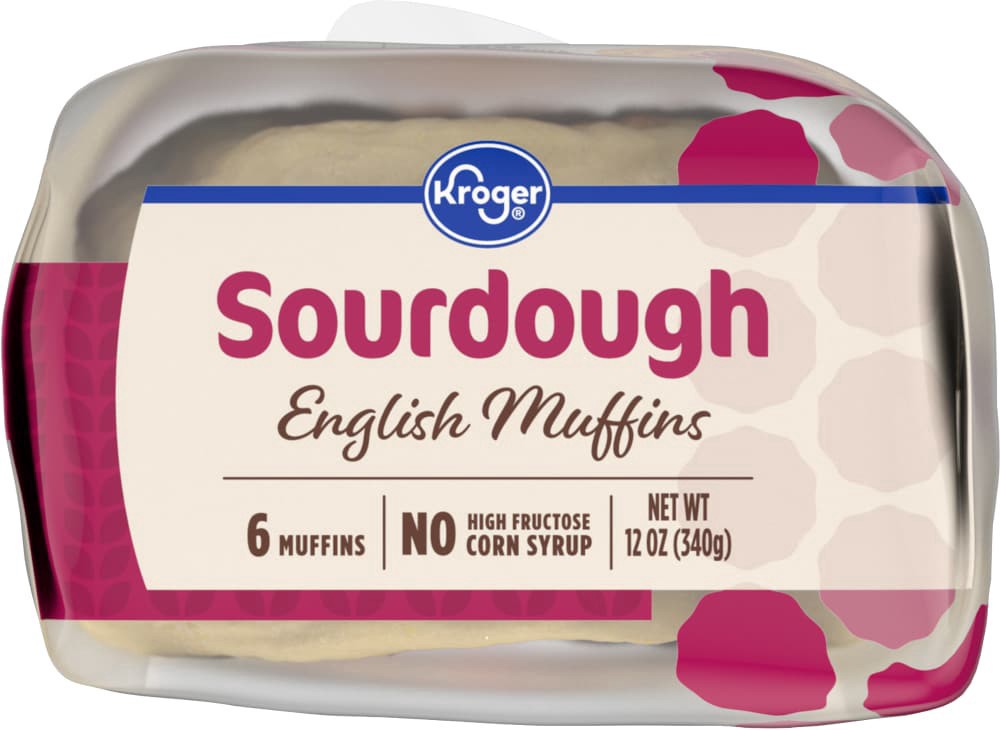 slide 5 of 5, Kroger Sourdough English Muffins, 12 oz