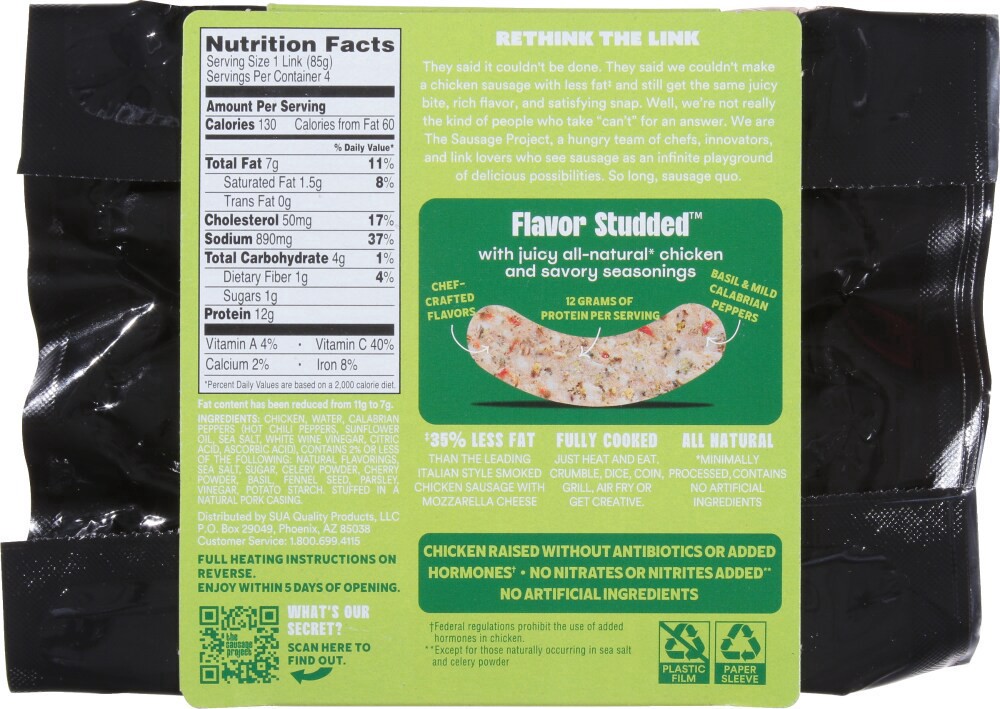 slide 2 of 2, The Sausage Project Italian Herb Chicken Sausage, 12 oz