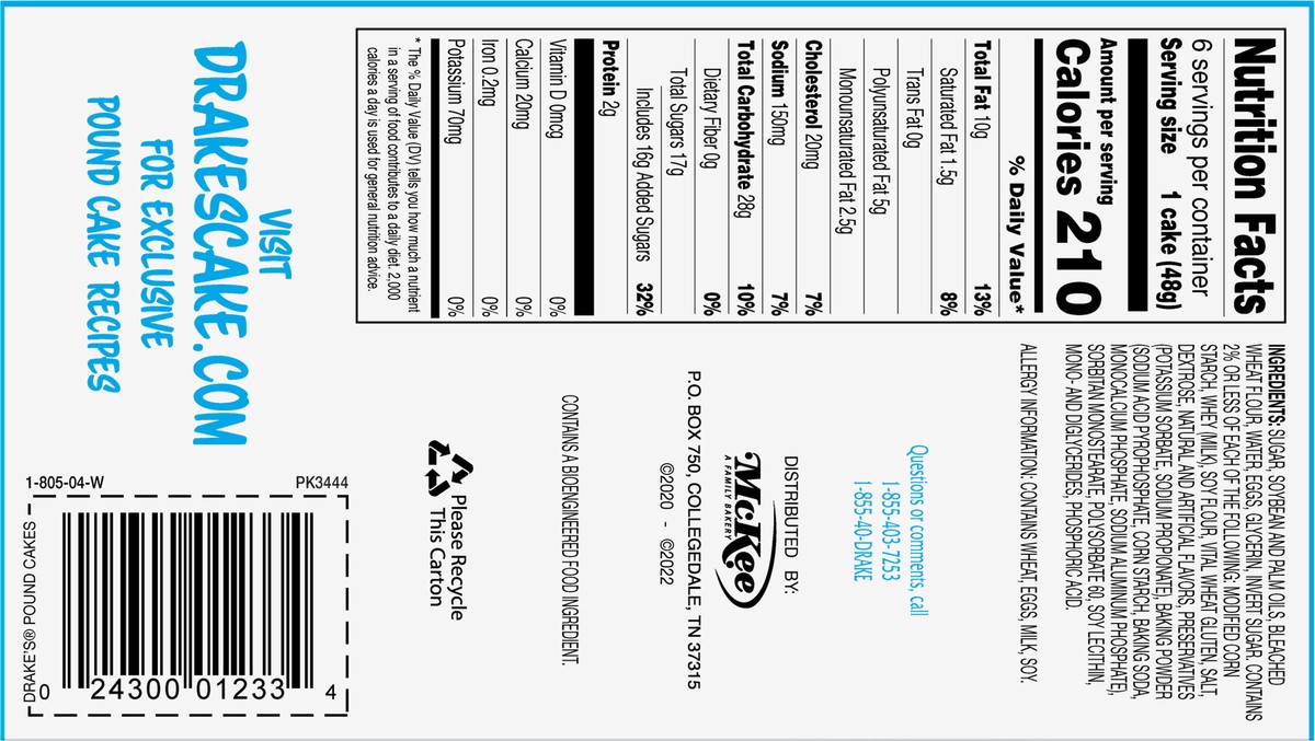 slide 7 of 13, Drake's Cakes, Drake's Family Pack Mini Pound Cakes, 10 oz