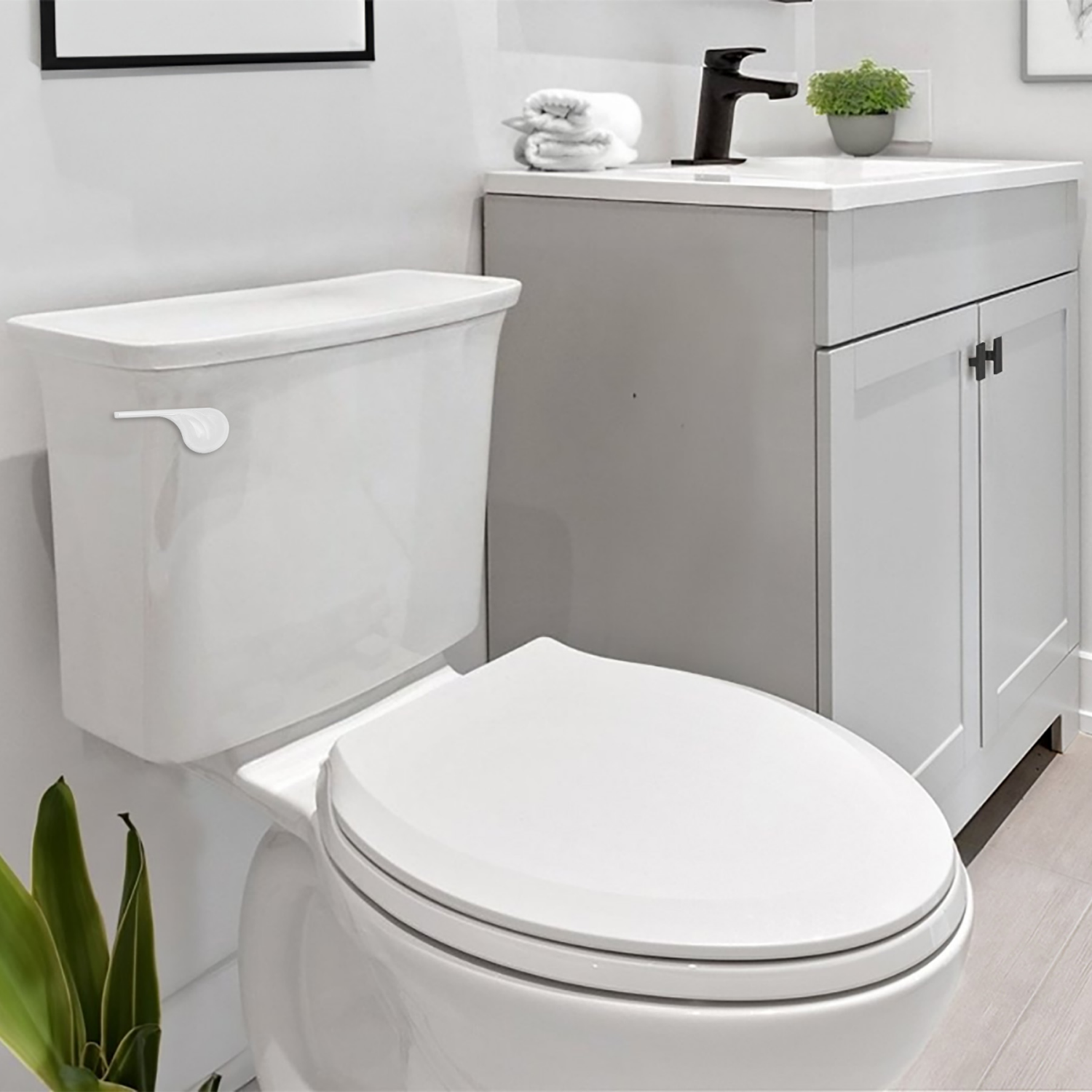 slide 3 of 5, Korky StrongARM Toilet Flush Handle, Wave White, 1 ct