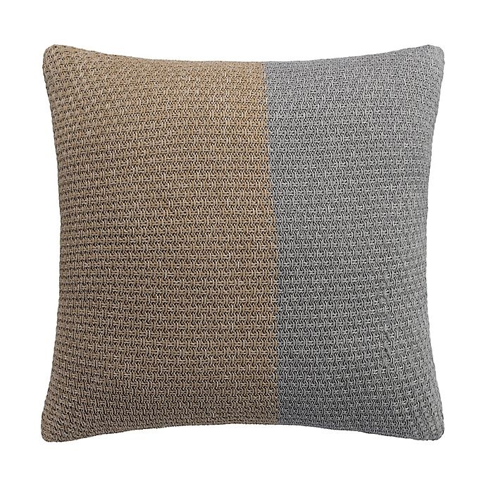 slide 1 of 1, Highline Bedding Co. Colorblock Knit European Pillow Sham - Grey/Taupe, 1 ct