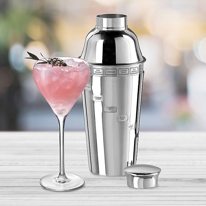 slide 4 of 4, OGGI Dial A Drink Stainless Steel Cocktail Shaker - Silver, 34 oz
