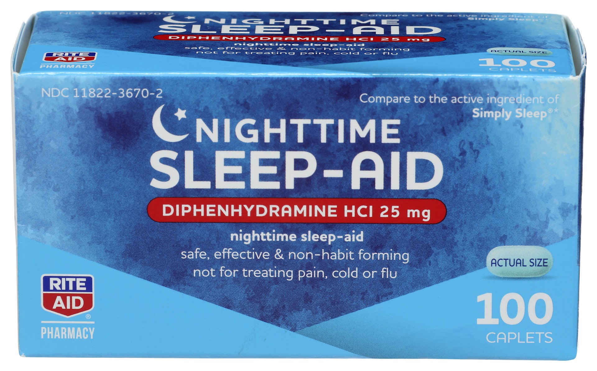 slide 3 of 5, Rite Aid Nighttime Sleep Aid Mini Caplets, 100 ct