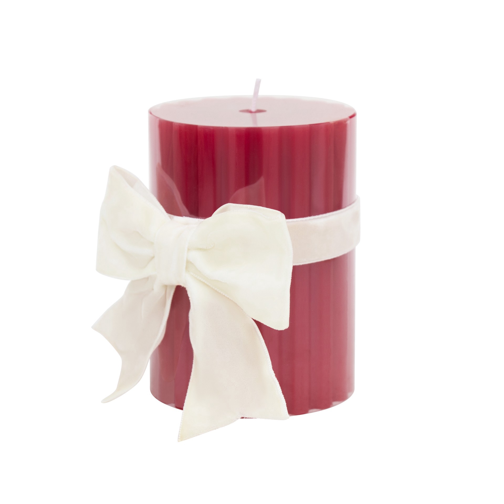 slide 2 of 4, Red With White Bow Sparkling Cider Scented Pillar Candle By Ashland, 3 in x 4 in