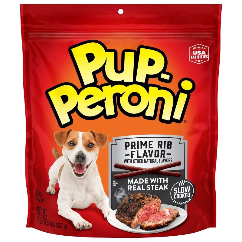 slide 1 of 6, Pup-Peroni Treats Peroni Beef Prime Rib Flavor Chewy Dog Treats - 22.5oz, 22.5 oz