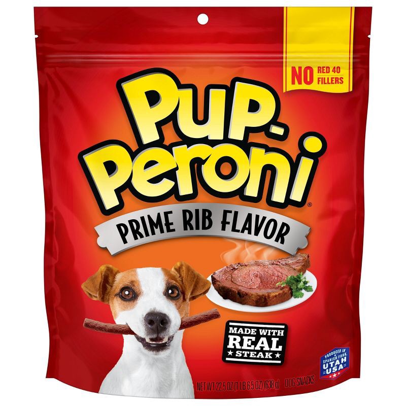 slide 1 of 5, Pup-Peroni Treats Peroni Beef Prime Rib Flavor Chewy Dog Treats - 22.5oz, 22.5 oz