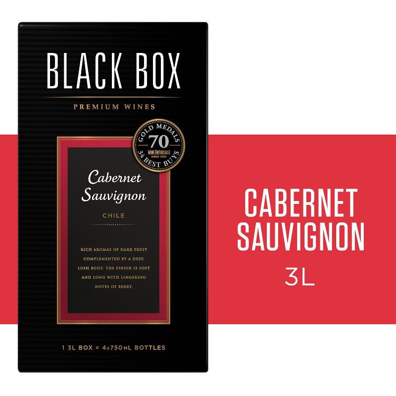 slide 7 of 7, Black Box Cabernet Sauvignon Red Wine - 3L Box Wine, 3 liter