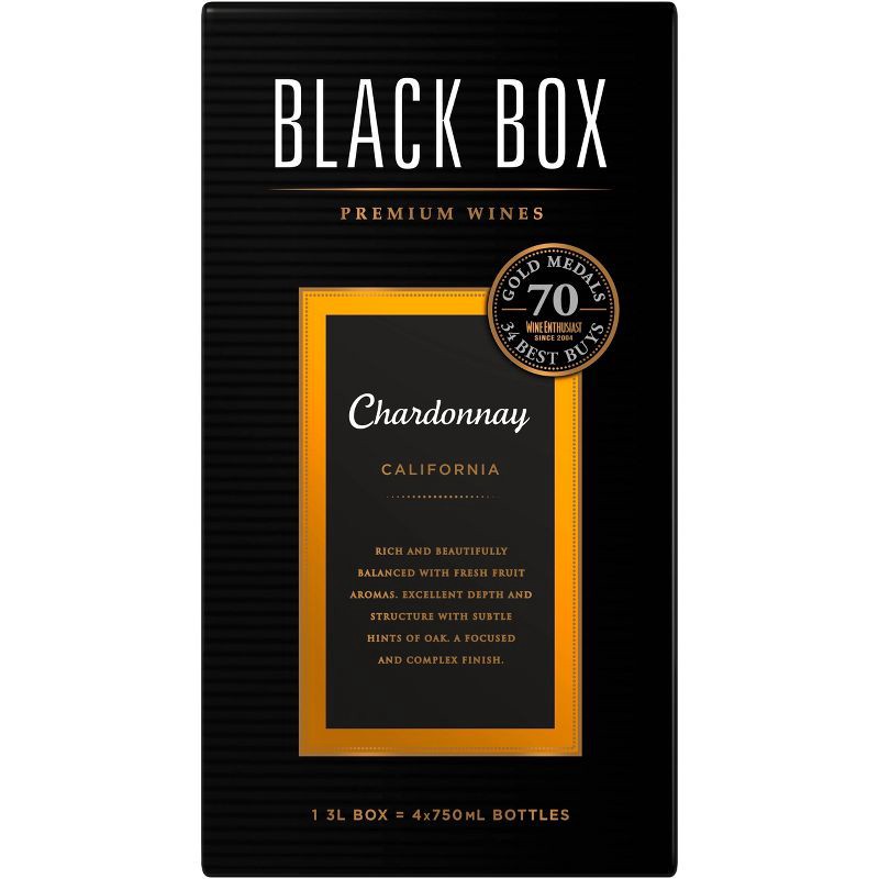slide 1 of 3, Black Box Chardonnay White Wine - 3L Box Wine, 3 liter